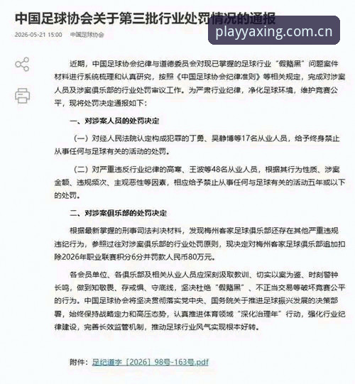亚星iOS版2026最新版本 中国足协第三批禁足名单出炉,亚星体育平台用户如何解读这场行业地震?